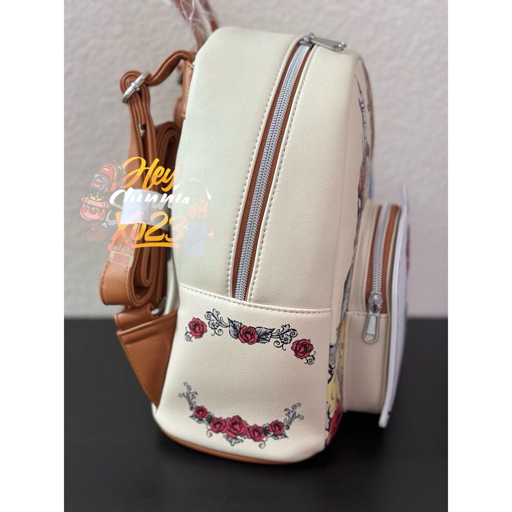 Loungefly Disney Beauty And The Beast Couple Rose Mini Backpack - Picture 4 of 4